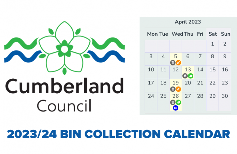 Bin collection calendar header