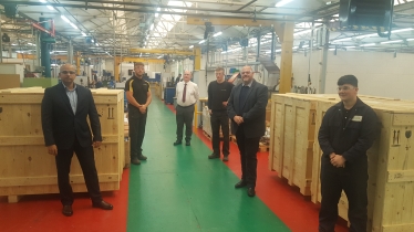 Mark Jenkinson visiting staff and apprentices at local manufacturing company  McMenon Engineering Services 